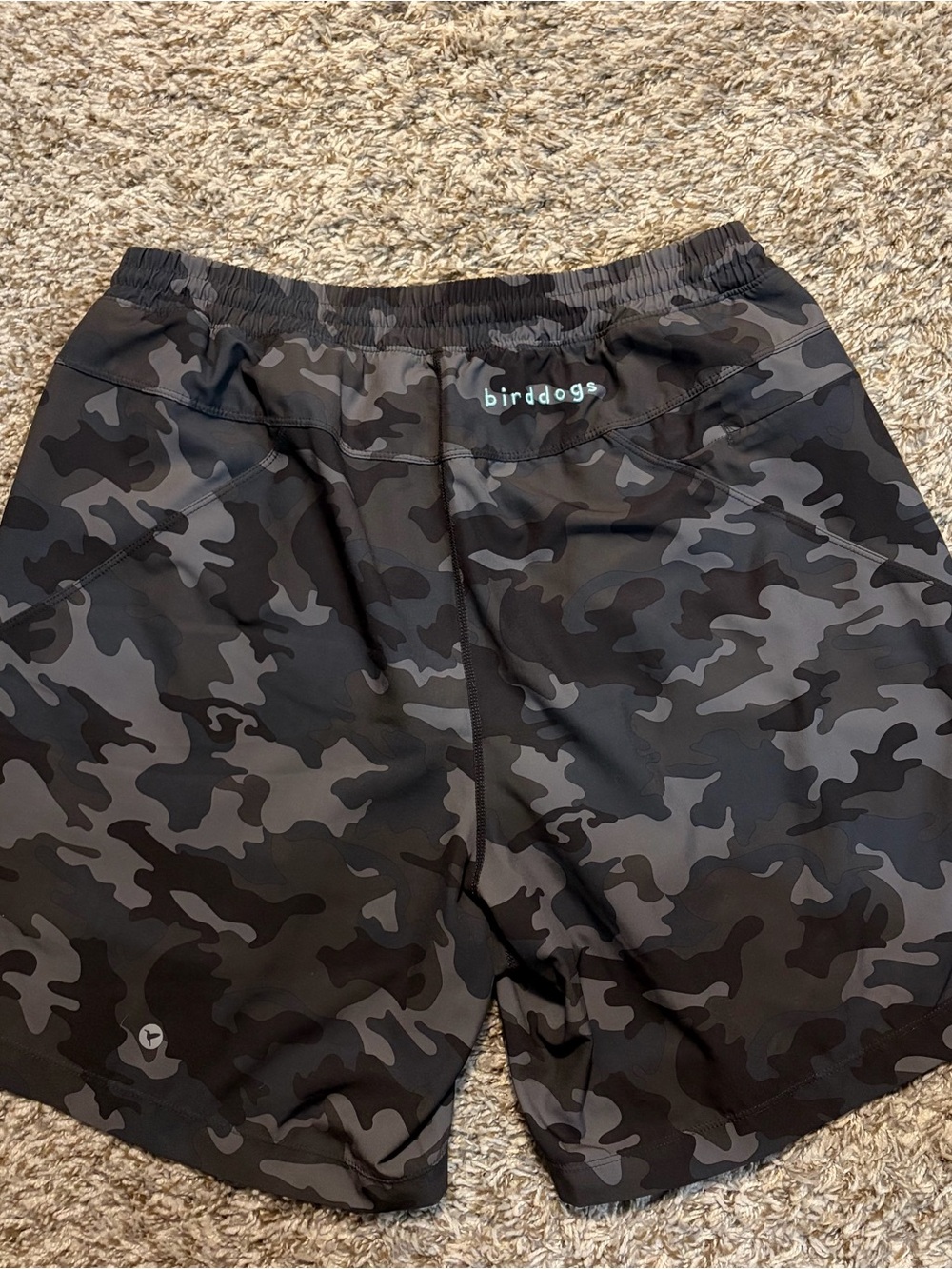 Bird dog Men's Black & Gray Camo Athletic Shorts - Picture 2 of 4
